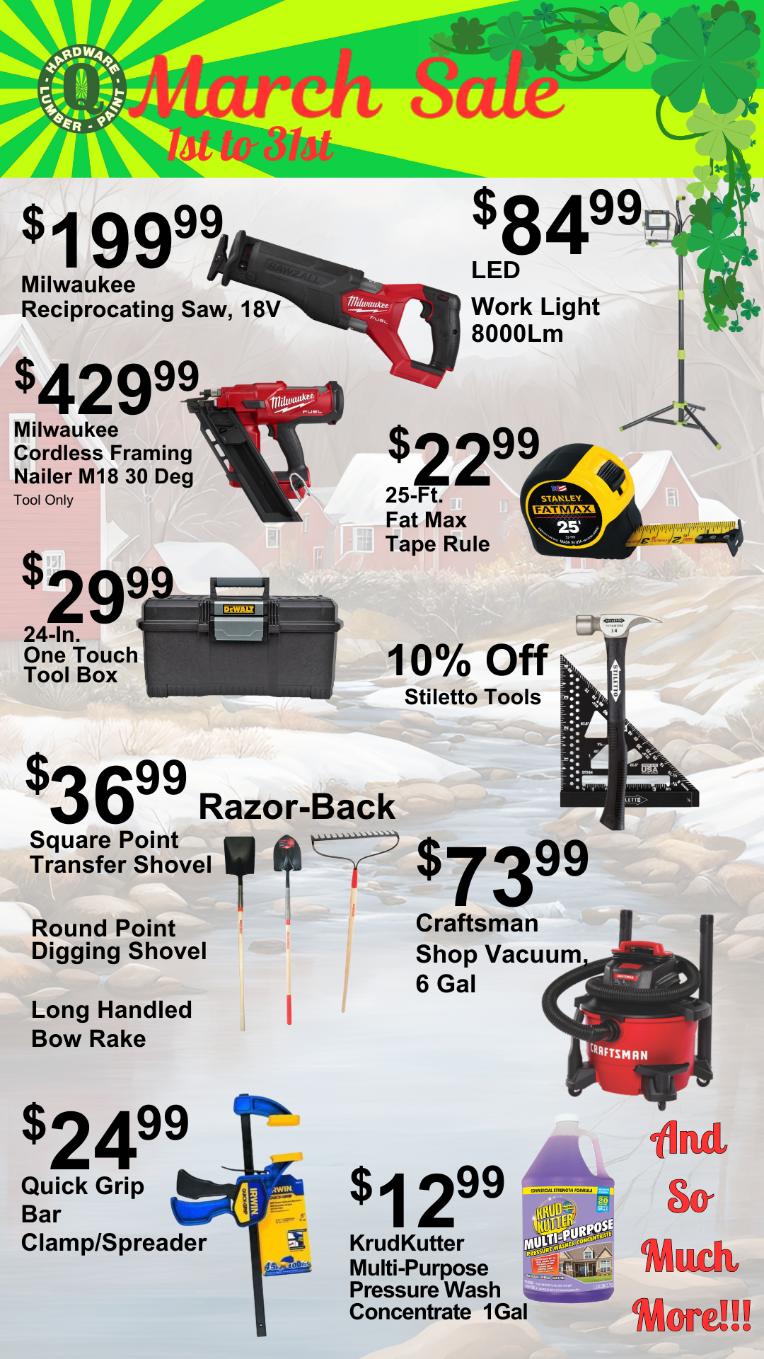 Items on sale in March